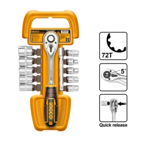 Set Dados Y Chicharra Ingco Industrial 12 Piezas 1/2"