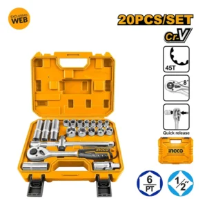 Set Dados Y Chicharra Ingco Industrial 20 Piezas 1/2"