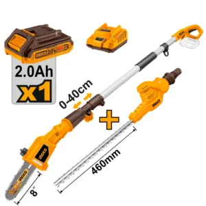 Sierra Y Cortaseto Ingco Con Pertiga + Bat 2ah Y Carg Normal 20v