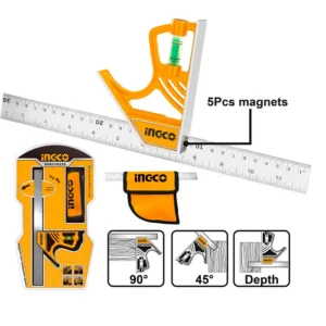 Escuadra Ingco De Combinacion Magnetica 300mm/12"