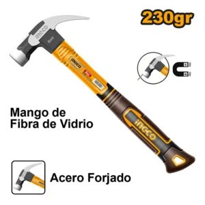 Martillo Ingco Carpintero Magnetico Mango Fv 220g/8oz
