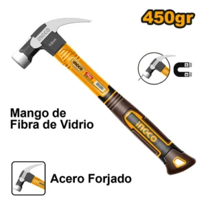Martillo Ingco Carpintero Magnetico Mango Fv 450g/16oz