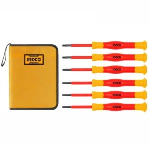 Set Destornillador Ingco Precision Industrial Aislado Vde 6 Piezas