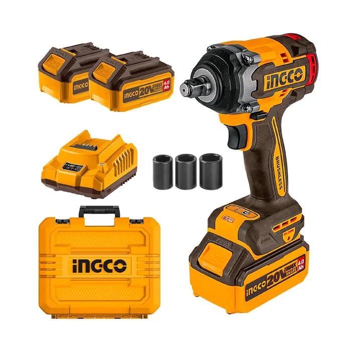 Pistola De Impacto Bl Ingco +2bat 4ah Y Carg 1/2" 20v/500nm