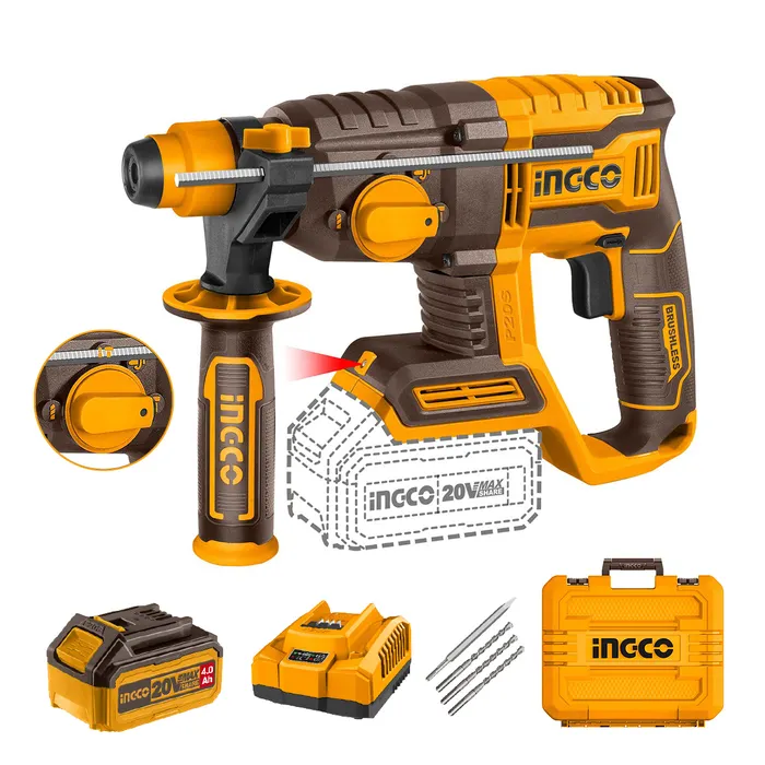 Rotomartillo Bl Ingco Industrial +bat 4ah Y Carg Sds Plus 20v/2,0j